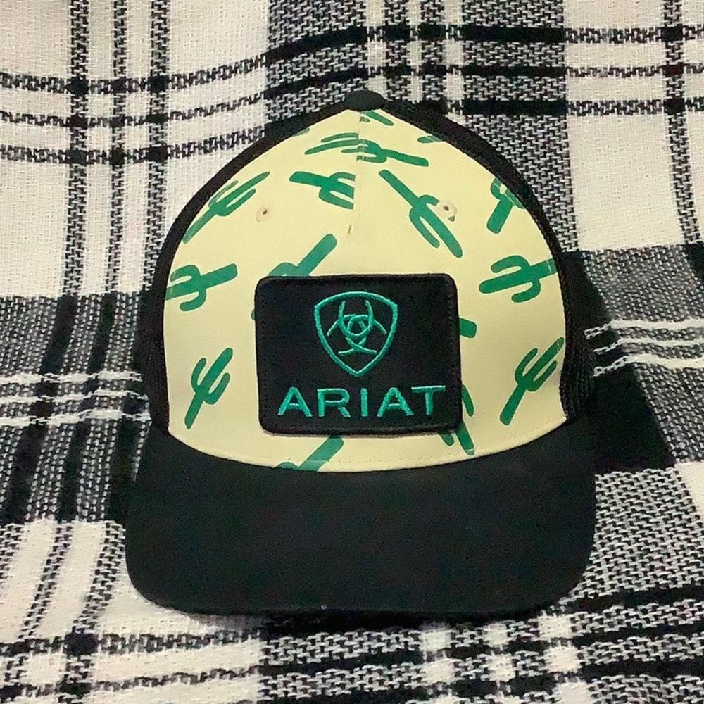Ariat cactus pattern trucker style SnapBack hat